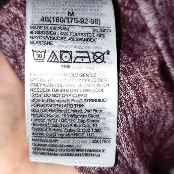Gap Womens Sweater Top Size m Maroon Red Scoop Neck Long Sleeve Lightweight - Picture 6 of 8